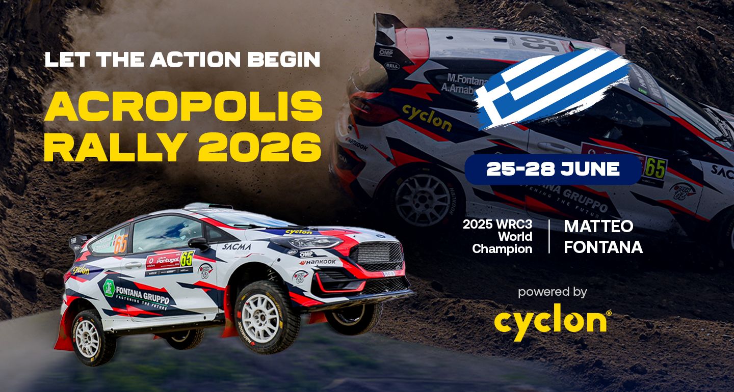 Cyclon Supports WRC3 World Champion Matteo Fontana at the 2026 Acropolis Rally